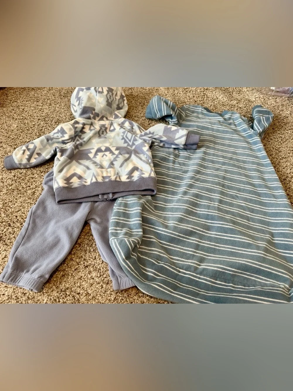 Carter’s Cozy Blue Toddler Sleep Sack & Hoodie Set - Grey-Blue